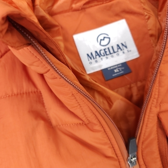 New Magellan Orange Blue Men's Puffer Coat Sz XL - Picture 8 of 14